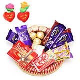 Delicious Chocolate Tray with Rose Heart