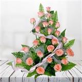 Peach Roses Basket (Midnight)