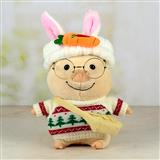 Cute Nerd Piggy With Bunny Hat