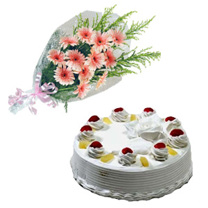 Gerbera and Pineapple Combo