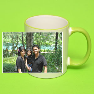 Green Rim and Handle Mug