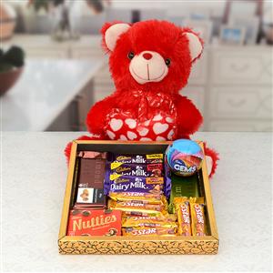 Sweet Red Teddy with Chocolates Sweet Red Teddy with Chocolates