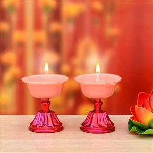 2 Pink Stand Candle 2 Pink Stand Candle