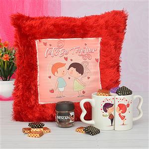 Pillow, Chocolates with Mug & Coffee Pillow, Chocolates with Mug & Coffee