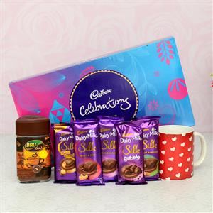 Cadbury Chocolates With Coffee & Mug Hamper Cadbury Chocolates With Coffee & Mug Hamper