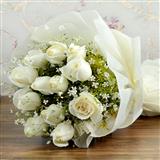 Send Sophisticated White Roses Bouquet Flowers to Junagadh Send Sophisticated White Roses Bouquet Flowers to Junagadh