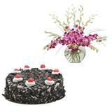Send Eggless Black Forest Cake and Orchids Flowers & Cakes to Andul Send Eggless Black Forest Cake and Orchids Flowers & Cakes to Andul