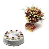 Send Pinapple Cake N Multicoloured Roses Gift Hampers to Chennai Send Pinapple Cake N Multicoloured Roses Gift Hampers to Chennai