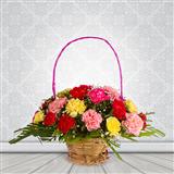 Send 24 Carnations in Basket Flowers to Mysore Send 24 Carnations in Basket Flowers to Mysore
