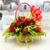 Send Lovely Red Roses in a basket Flowers to Gangtok Send Lovely Red Roses in a basket Flowers to Gangtok