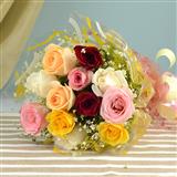 Send Multicoloured Roses Bunch Flowers to Hooghly Send Multicoloured Roses Bunch Flowers to Hooghly