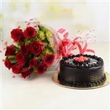 Send Roses with Cake Flowers & Cakes to 