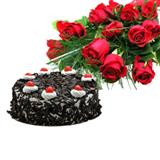 Send Red Roses with Black Forest Cake Flowers & Cakes to Junagadh Send Red Roses with Black Forest Cake Flowers & Cakes to Junagadh