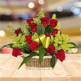 Send Lovely Red Roses in a cane basket Flowers to Pinjore Send Lovely Red Roses in a cane basket Flowers to Pinjore