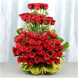 Send Scarlet Red Roses in a 2 Feet Tall Basket Flowers to Vapi Send Scarlet Red Roses in a 2 Feet Tall Basket Flowers to Vapi