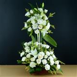 Send White Roses and Lilies Arrangement Flowers to Belgaum Send White Roses and Lilies Arrangement Flowers to Belgaum