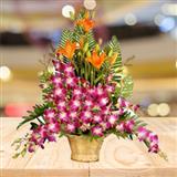 Send 15 Purple Orchids and 5 Stem of Orange lilies Flowers to Mysore Send 15 Purple Orchids and 5 Stem of Orange lilies Flowers to Mysore