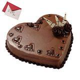 Send Heart Shaped Chocolate Cake with Valentine Greeting Card Flowers & Cakes to Vapi Send Heart Shaped Chocolate Cake with Valentine Greeting Card Flowers & Cakes to Vapi