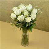Send Sober White Roses Flowers in a Vase to Vellore Send Sober White Roses Flowers in a Vase to Vellore