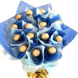 Send Classy Blue Ferrero Rocher bouquet Chocolates to Gangtok Send Classy Blue Ferrero Rocher bouquet Chocolates to Gangtok