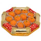 Send Motichoor Ladoo In Golden Cuboid Shaped Tray Same Day Delivery to Ankleshwar Send Motichoor Ladoo In Golden Cuboid Shaped Tray Same Day Delivery to Ankleshwar