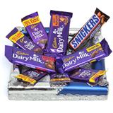 Send Dairy Milk and Snickers in a Square Tray Same Day Delivery to Gopalganj Send Dairy Milk and Snickers in a Square Tray Same Day Delivery to Gopalganj
