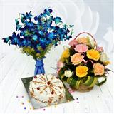 Send Enchanting Flowers with Cake Gift Hampers to Kollam Send Enchanting Flowers with Cake Gift Hampers to Kollam