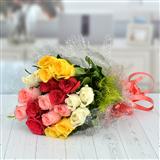 Send 20 Multicolor roses bunch Flowers to Gandhinagar Send 20 Multicolor roses bunch Flowers to Gandhinagar