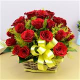 Send Lovely 24 Red Roses in a basket Flowers to Jagtial Send Lovely 24 Red Roses in a basket Flowers to Jagtial