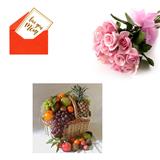 Send 12 Pink Roses and Fruits Mothers Day Hampers Mothers Day to Thalasseri Send 12 Pink Roses and Fruits Mothers Day Hampers Mothers Day to Thalasseri