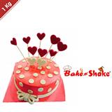 Send Bake n Shake Red and White Hearts Cake 1 kg Cakes to Delhi Send Bake n Shake Red and White Hearts Cake 1 kg Cakes to Delhi