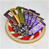 Send Chocolate Thali - 3 Temptation and Dairy Milk Chocolate in a Thali Thali to Kasargod Send Chocolate Thali - 3 Temptation and Dairy Milk Chocolate in a Thali Thali to Kasargod