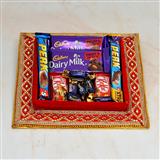 Send Chocolate Thali -Dairy Milk Fruit & Nut, Perk with Kit Kat in a Thali Thali to Vallabh Send Chocolate Thali -Dairy Milk Fruit & Nut, Perk with Kit Kat in a Thali Thali to Vallabh
