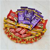 Send Chocolate Thali - Dairy Milk, Kit Kat & Five Star in a Thali (Express Delivery) Same Day Delivery to Junagadh Send Chocolate Thali - Dairy Milk, Kit Kat & Five Star in a Thali (Express Delivery) Same Day Delivery to Junagadh