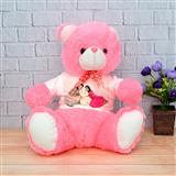 Send Personalised Pink Teddy Bear Diwali Personalized Gifts to Vallabh Send Personalised Pink Teddy Bear Diwali Personalized Gifts to Vallabh