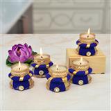 Send Set of 5 Blue & Golden Diya Diwali Diyas to Kasargod Send Set of 5 Blue & Golden Diya Diwali Diyas to Kasargod