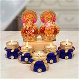 Send Mitti Laxmi Ganesh with Purple Set of 5 Diya Spiritual Gifts to Mangalore Send Mitti Laxmi Ganesh with Purple Set of 5 Diya Spiritual Gifts to Mangalore