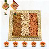 Send Diwali Dry Fruit Thali - 300gm Almond, Pista & Raisin with a Thali Diwali Dryfruits Thali to Saharsa Send Diwali Dry Fruit Thali - 300gm Almond, Pista & Raisin with a Thali Diwali Dryfruits Thali to Saharsa