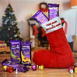 Send Personalised Santa Sock with Diary Milk Silk Chocolates Christmas Hampers to Kausani Send Personalised Santa Sock with Diary Milk Silk Chocolates Christmas Hampers to Kausani