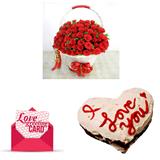 Send 100 Red Roses Basket, Cake with Love Card Same Day Delivery to Ahmedabad Send 100 Red Roses Basket, Cake with Love Card Same Day Delivery to Ahmedabad
