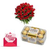 Send Roses and Ferrero Rocher with Love card Same Day Delivery to Palanpur Send Roses and Ferrero Rocher with Love card Same Day Delivery to Palanpur
