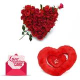 Send 50 Red Roses with Red Heart Cushion & Love Card Same Day Delivery to Elavur Send 50 Red Roses with Red Heart Cushion & Love Card Same Day Delivery to Elavur