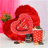 Send Mug with Coffee & Pillow Valentines Day to Mysore Send Mug with Coffee & Pillow Valentines Day to Mysore