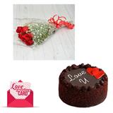 Send Red Roses with Chocolate Cake & Love Card Same Day Delivery to Tumkur Send Red Roses with Chocolate Cake & Love Card Same Day Delivery to Tumkur