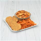 Send Haldiram Masala Namkeen, Mathri Namkeen, Soya Stick in a Plate Gift Hampers to Mysore Send Haldiram Masala Namkeen, Mathri Namkeen, Soya Stick in a Plate Gift Hampers to Mysore