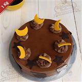 Send Choco Almond Cake from Ribbons and Ballons - 1 kg Cakes to Delhi Send Choco Almond Cake from Ribbons and Ballons - 1 kg Cakes to Delhi