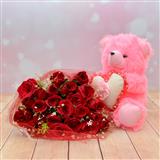 Send 24 Red Roses with Teddy Gift Hampers to Davangere Send 24 Red Roses with Teddy Gift Hampers to Davangere