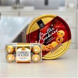 Send Butter Cookies with Ferrero Rocher Chocolates Hamper Chocolates to Mysore Send Butter Cookies with Ferrero Rocher Chocolates Hamper Chocolates to Mysore