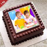 Send Square Shape Chocolate Photo Cake - 1kg Cakes to Vadnagar Send Square Shape Chocolate Photo Cake - 1kg Cakes to Vadnagar