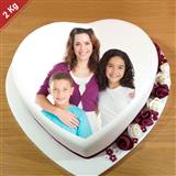 Send Heart Shape Vanilla Photo Cake - 2kg Cakes to Faridabad Send Heart Shape Vanilla Photo Cake - 2kg Cakes to Faridabad